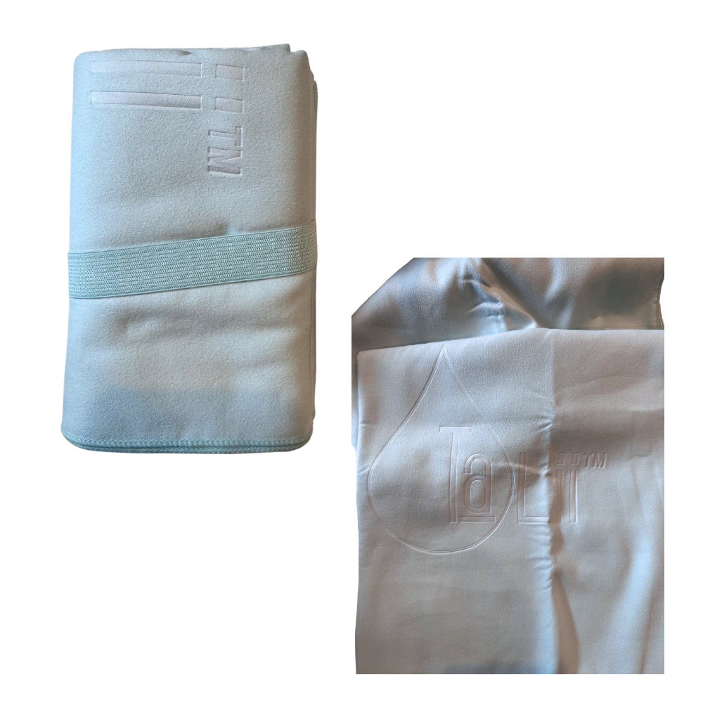 Ocean Medium Towel Pink stamped logo